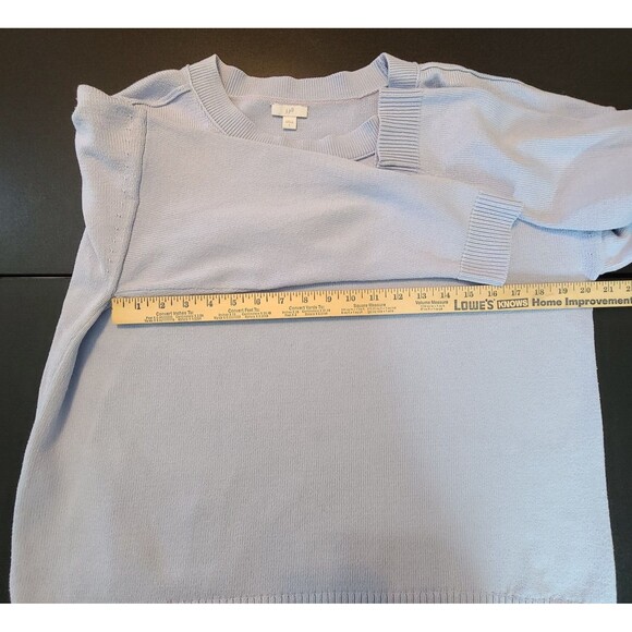 J Jill Womens L Blue Pastel Long Sleeve Relaxed Fit Pullover Sweater Cabincore - Picture 14 of 16